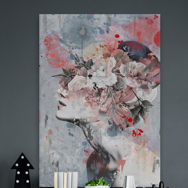 Rosdorf Park Pink Flower Face On Canvas by Parvez Taj Print